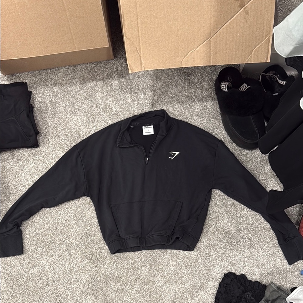 Gymshark Black Zip Up Sweater